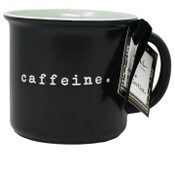 Wholesale - Debossed "Caffeine" Camper Mug with Inside Mint Nicole Miller C/P 36, UPC: 195010133463